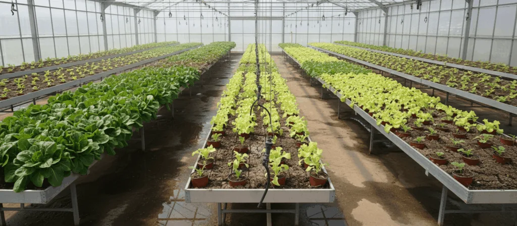 Uneven water distribution across greenhouse soil – problem solved by drain sensor monitoring