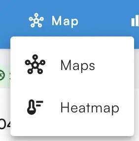 Sigrow app Map menu showing Maps and Heatmap options
